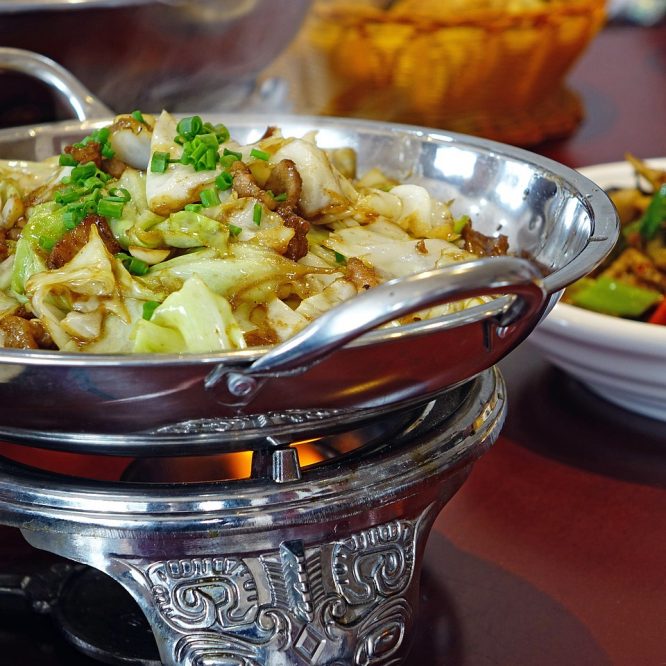 Fried cabbage with egg