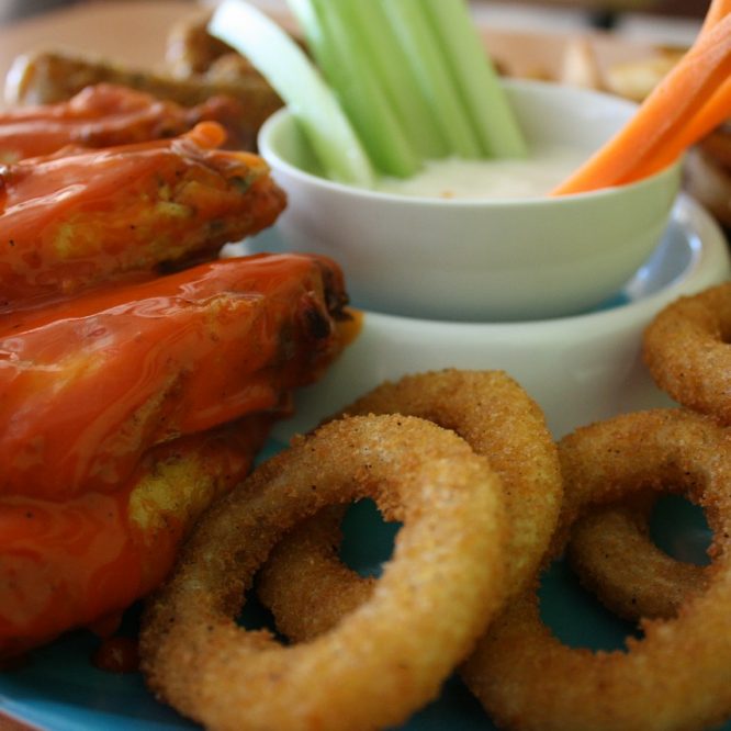 Onion rings in batter